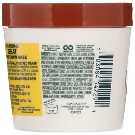 Hårmasker, Behandlingar, Styling, Hår: Garnier, Fructis, Nourishing Treat, 1 Minute Hair Mask + Coconut Extract, 3.4 fl oz (100 ml)