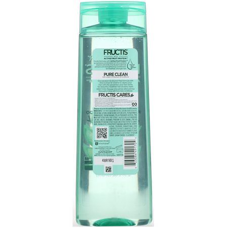 Balsam, Schampo, Hår: Garnier, Fructis, Pure Clean, Fortifying Shampoo with Aloe, 12.5 fl oz (370 ml)