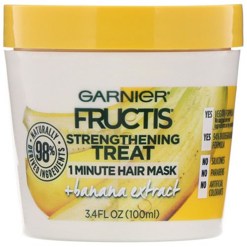 Garnier, Fructis, Strengthening Treat, 1 Minute Hair Mask, + Banana Extract, 3.4 fl oz (100 ml) Review