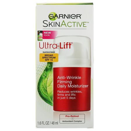 Face Moisturizer, Hudvård: Garnier, SkinActive, Ultra-Lift, Anti-Wrinkle Firming Daily Moisturizer, SPF 15, 1.6 oz (48 ml)