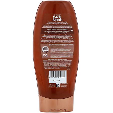 Balsam, Schampo, Hår: Garnier, Whole Blends, Coconut Oil & Cocoa Butter Smoothing Conditioner, 12.5 fl oz (370 ml)