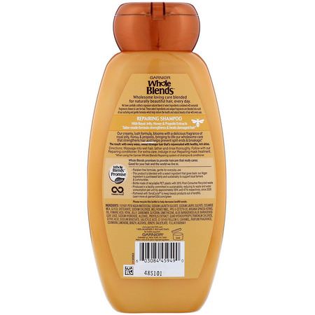 Balsam, Schampo, Hår: Garnier, Whole Blends, Honey Treasures Repairing Shampoo, 12.5 fl oz (370 ml)