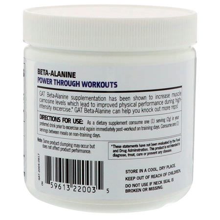 Beta-Alanin, Aminosyror, Kosttillskott: GAT, Beta Alanine, Unflavored, 7.0 oz (200 g)