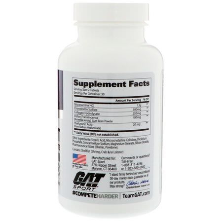 Glukosamin-Kondroitin, Led, Ben, Kosttillskott: GAT, Essentials Joint Support, 60 Tablets