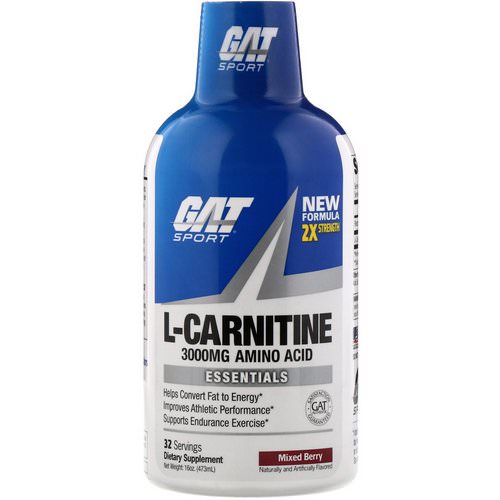 GAT, Liquid L-Carnitine, Mixed Berry, 3000 mg, 16 oz (473 ml) Review