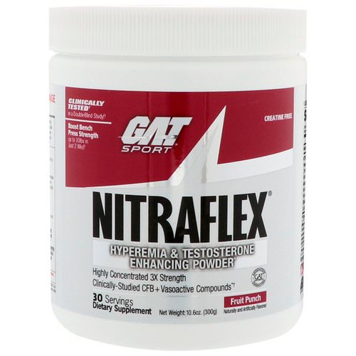 GAT, Nitraflex, Fruit Punch, 10.6 oz (300 g) Review