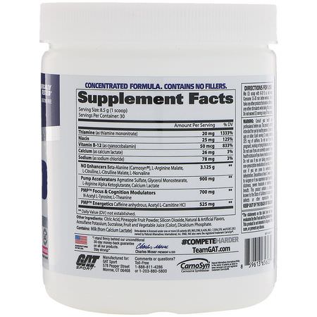 Agmatinsulfat, Kväveoxid, Koffein, Stimulerande: GAT, PMP, Pre-Workout, Peak Muscle Performance, Raspberry Lemonade, 9 oz (255 g)