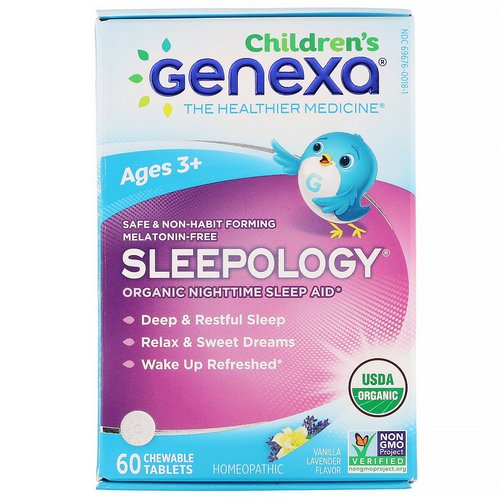 Genexa, Children's Sleepology, Organic Nighttime Sleep Aid, Ages 3+, Vanilla Lavender Flavor, 60 Chewable Tablets Review