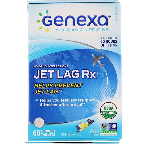 Genexa, Jet Lag Rx, Vanilla Lavender Flavor, 60 Chewable Tablets Review