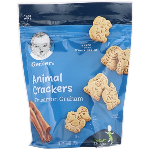 Gerber, Animal Crackers, Cinnamon Graham, Toddler, 12+ Months, 6 oz (170 g) Review