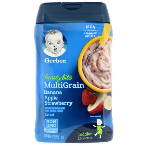 Gerber, Hearty Bits, MultiGrain Cereal, Toddler, 12+ Months, Banana, Apple, Strawberry, 8 oz (227 g) Review