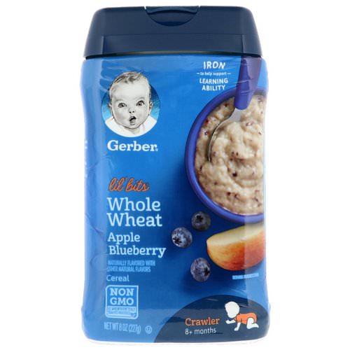 Gerber, Lil' Bits, Whole Wheat Cereal, Crawler, 8+ Months, Apple Blueberry, 8 oz (227 g) Review