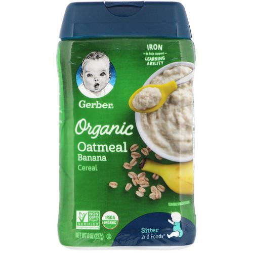 Gerber, Organic Oatmeal Cereal, Sitter, Banana, 8 oz (227 g) Review
