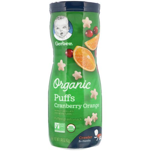 Gerber, Organic Puffs, Cranberry Orange, 1.48 oz (42 g) Review