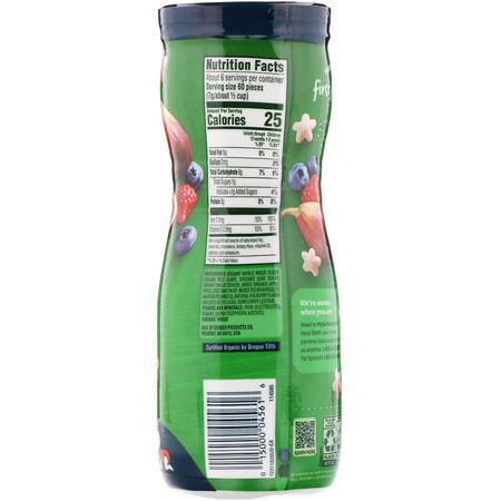 Fingermat, Barer, Mellanmål, Barnmatning: Gerber, Organic Puffs, Fig Berry, 1.48 oz (42 g)
