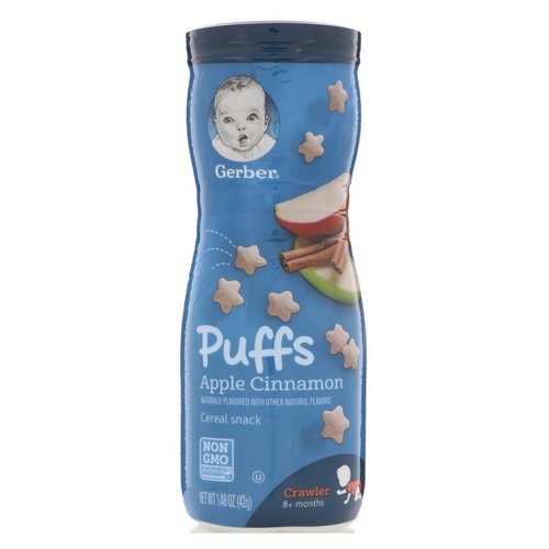Gerber, Puffs Cereal Snack, Crawler, 8+ Months, Apple Cinnamon, 1.48 oz (42 g) Review
