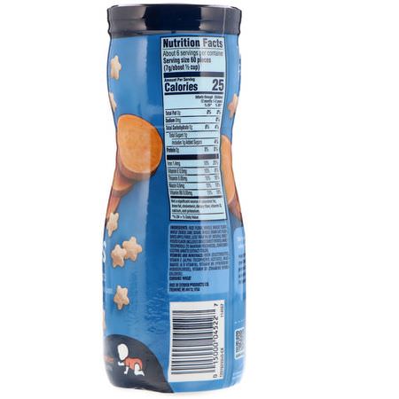 Fingermat, Barer, Mellanmål, Barnmatning: Gerber, Puffs Cereal Snack, Crawler, 8+ Months, Sweet Potato, 1.48 oz (42 g)