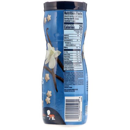 Fingermat, Barer, Mellanmål, Barnmatning: Gerber, Puffs Cereal Snack, Vanilla, 8+ Months, 1.48 oz (42 g)