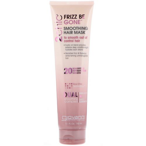 Giovanni, 2chic, Frizz Be Gone, Smoothing Hair Mask, Shea Butter + Sweet Almond Oil, 5.1 fl oz (150 ml) Review