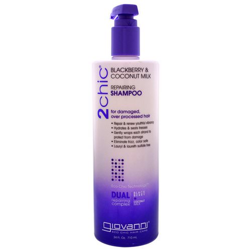Giovanni, 2chic, Repairing Shampoo, for Damaged, Over Processed Hair, Blackberry & Coconut Milk, 24 fl oz (710 ml) Review