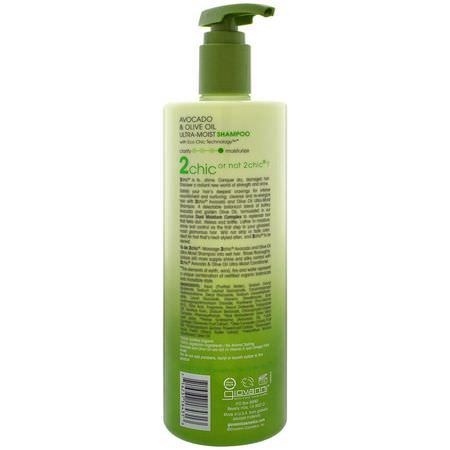 Schampo, Hårvård, Bad: Giovanni, 2chic, Ultra-Moist Shampoo, for Dry, Damaged Hair, Avocado & Olive Oil, 24 fl oz (710 ml)