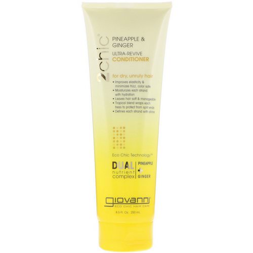 Giovanni, 2chic, Ultra-Revive Conditioner, for Dry, Unruly Hair, Pineapple & Ginger, 8.5 fl oz (250 ml) Review