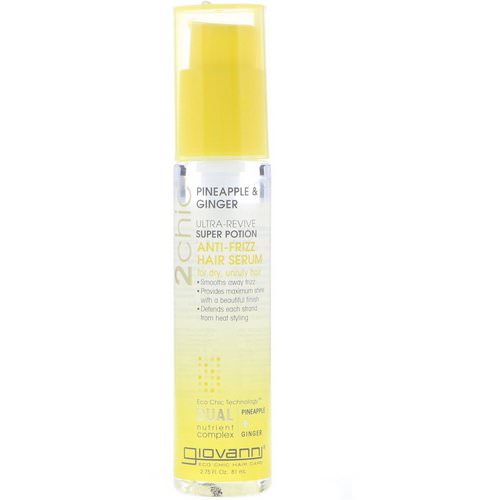 Giovanni, 2chic, Ultra-Revive Super Potion Anti-Frizz Hair Serum, Pineapple & Ginger, 2.75 fl oz (81 ml) Review