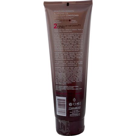 Balsam, Hårvård, Bad: Giovanni, 2chic, Ultra-Sleek Conditioner, Brazilian Keratin & Argan Oil, 8.5 fl oz (250 ml)