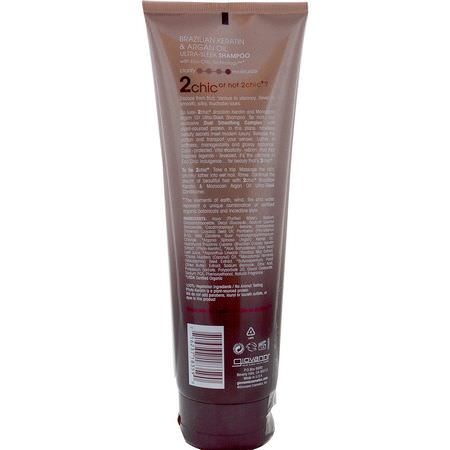 Schampo, Hårvård, Bad: Giovanni, 2chic, Ultra-Sleek Shampoo, Brazilian Keratin & Argan Oil, 8.5 fl oz (250 ml)
