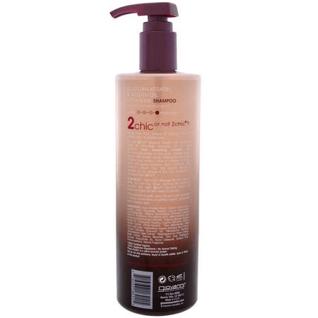 Schampo, Hårvård, Bad: Giovanni, 2chic, Ultra-Sleek Shampoo, for All Hair Types, Brazilian Keratin & Argan Oil, 24 fl oz (710 ml)