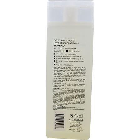 Schampo, Hårvård, Bad: Giovanni, 50:50 Balanced Hydrating-Clarifying Shampoo, 8.5 fl oz (250 ml)