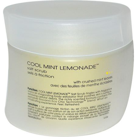 Scrub, Exfoliators, Scrub, Tone: Giovanni, Salt Scrub, Cool Mint Lemonade, 9 oz (260 g)