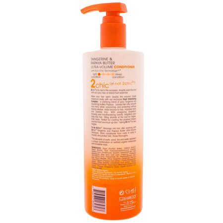 Balsam, Hårvård, Bad: Giovanni, Ultra-Volume Conditioner, for Fine Limp Hair, Tangerine & Papaya Butter, 24 fl oz (710 ml)