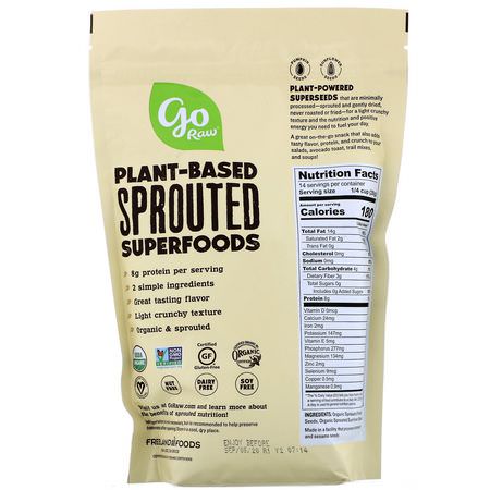 Pepitas, Pumpafrön, Solrosfrön: Go Raw, Organic Sprouted Super Simple Seeds, Sunflower & Pumpkin Seeds, 14 oz (397 g)