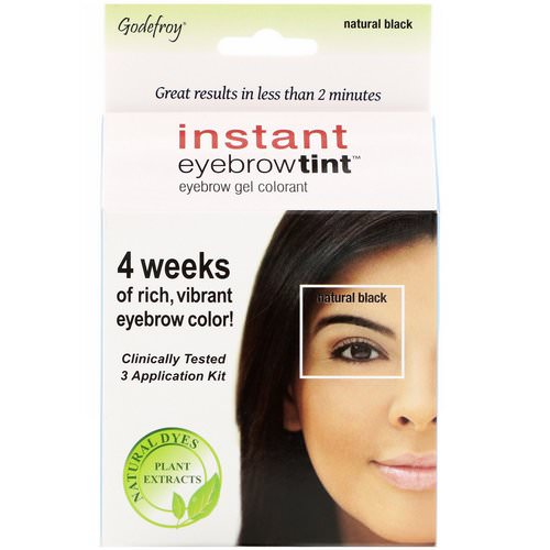 Godefroy, Instant Eyebrow Tint, Natural Black, 3 Application Kit Review