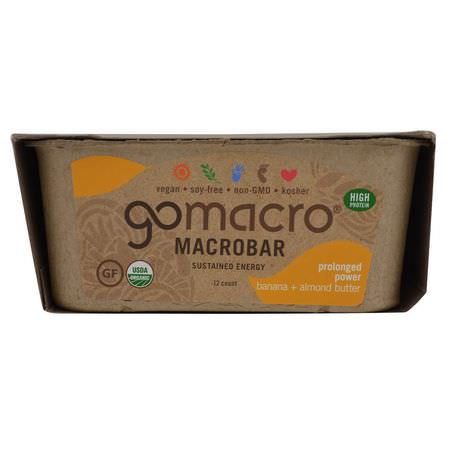 Iherb: GoMacro, Macrobar, Prolonged Power, Banana + Almond Butter, 12 Bars, 2.3 oz (65 g) Each