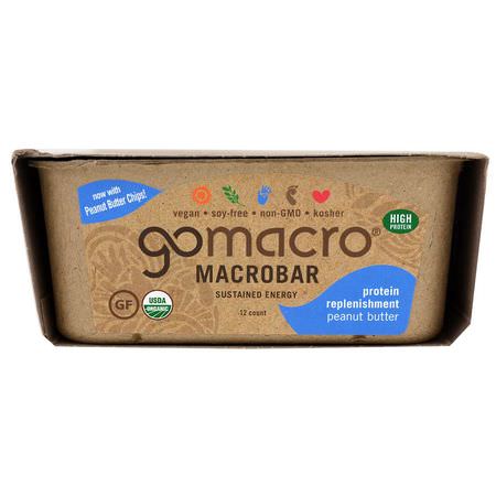 Iherb: GoMacro, Macrobar, Protein Replenishment, Peanut Butter, 12 Bars, 2.3 oz (65 g)