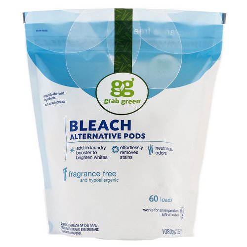 Grab Green, Bleach Alternative Pods, Fragrance Free, 60 Loads, 2 lbs 6 oz (1080 g) Review