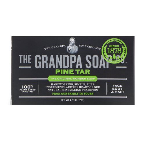 Grandpa's, Face Body & Hair Bar Soap, Pine Tar, 4.25 oz (120 g) Review