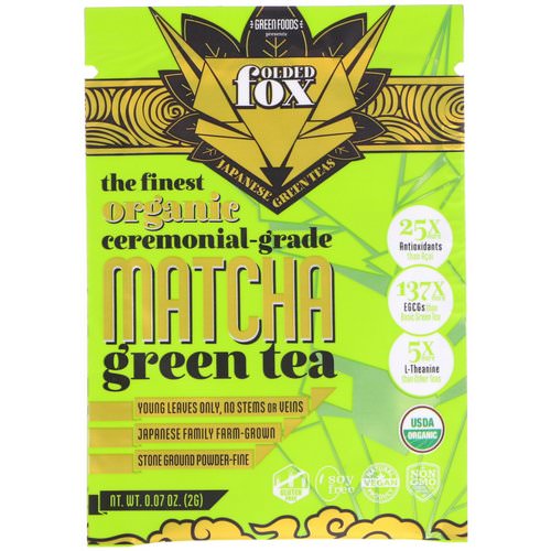 Green Foods, Folded Fox, Organic Matcha Green Tea, 0.07 oz (2 g) Review