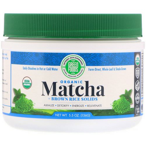 Green Foods, Organic Matcha + Brown Rice Solids, 5.5 oz (156 g) Review