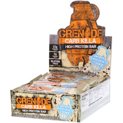 Grenade, Carb Killa High Protein Bar, White Chocolate Cookie, 12 Bars, 2.12 oz (60 g) Each Review