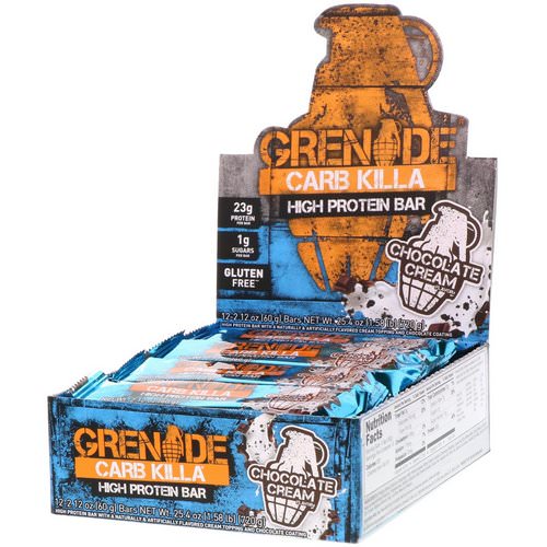 Grenade, Carb Killa, High Protein Bar, Chocolate Cream, 12 Bars, 2.12 oz (60 g) Each Review