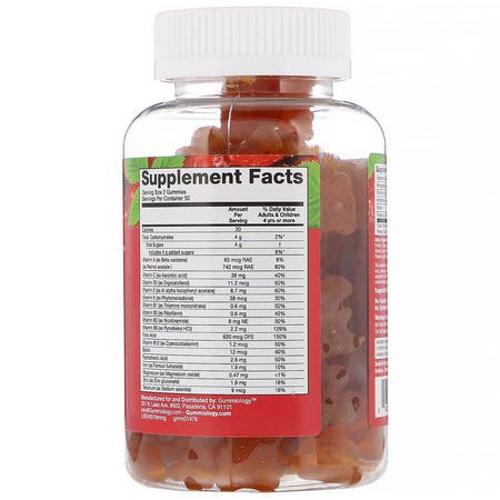 Multivitaminer, Kosttillskott: Gummiology, Adult Mega Multivitamins Gummies, Natural Raspberry Flavor, 100 Vegetarian Gummies