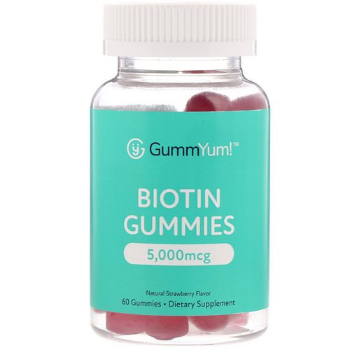 GummYum! Biotin Gummies, Natural Strawberry Flavor, 2,500 mcg, 60 Gummies Review