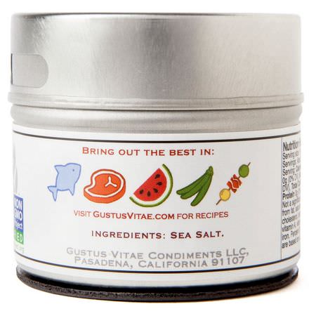 Havssalt, Kryddor, Örter: Gustus Vitae, Gourmet Salt, Natural Smoked Sea Salt, 3 oz (84 g)
