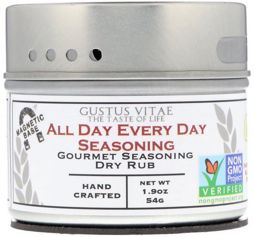 Gustus Vitae, Gourmet Seasoning Dry Rub, All Day Every Day Seasoning, 1.9 oz (54 g) Review
