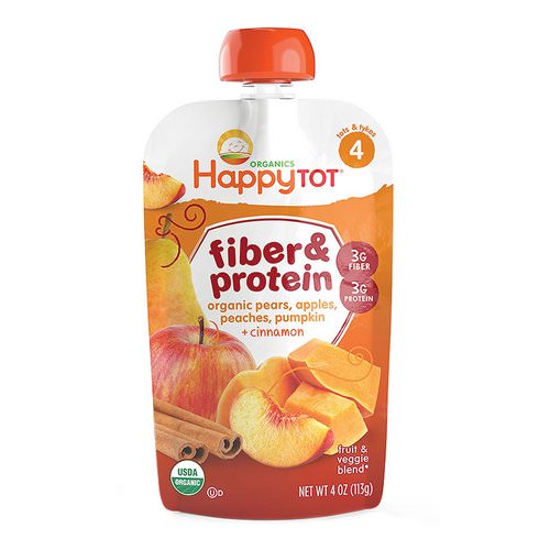 Happy Family Organics, Happy Tot, Fiber & Protein, pears, apples, peaches, pumpkin & cinnamon, Stage 4, 4 oz (113 g) Review