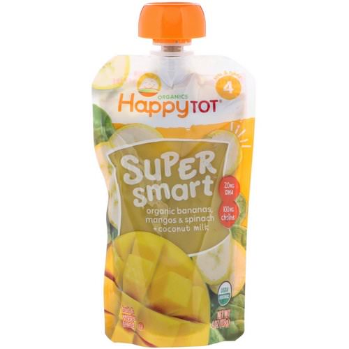 Happy Family Organics, Happy Tot, Super Smart, Fruit & Veggie Blend, Stage 4, Organic Bananas, Mangos & Spinach + Coconut Milk, 4 oz (113 g) Review