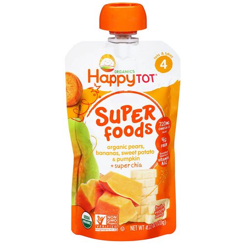 Happy Family Organics, Happytot, Superfoods, Pears, Bananas, Sweet Potato & Pumpkin + Superchia, 4.22 oz (120 g) Review